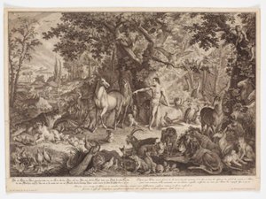 Adam Naming the Animals by Johann Elias Ridinger
