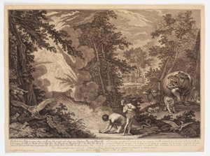 God Discovers that Adam and Eve Have Eaten from the Tree by Johann Elias Ridinger