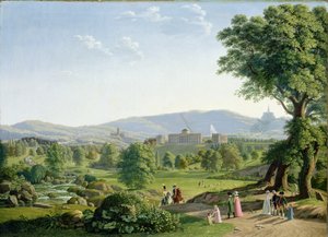Wilhelmshoehe Castle with the Habichtswald Forest by Johann Erdmann Hummel