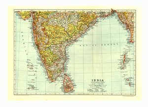 Map of India Southern Part, c1910