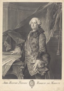 Abel Francois Poisson, Marquis de Marigny by Johann Georg Wille after Louis Tocqué