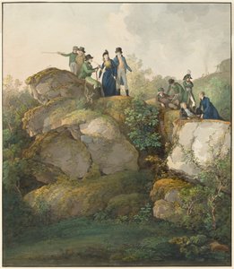 A Royal Party Admiring the Sunset atop the Hesselberg Mountain by Johann Georg von Dillis