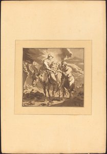 The Flight into Egypt by Johann Gottlieb Prestel after Nicolaes Pietersz Berchem