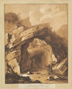 View of the Grotto by Heilbrunn, near Salzburg by Johann Gottlieb Prestel, after Schellinger