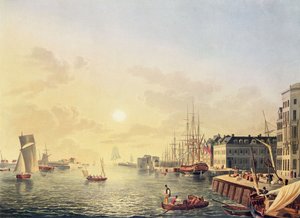 View of the Port and Harbour at Le Havre, Early 19th Century by Johann Heinrich (after) Luttringshausen