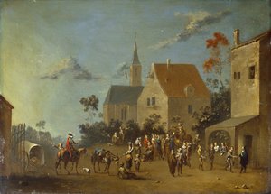 Peasants Congregating in a Village