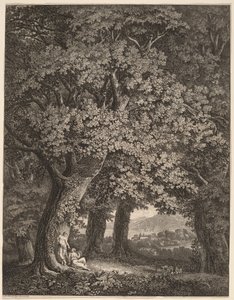Italian Landscape with a Pair of Shepherds by Johann Heinrich Meyer