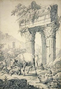 Cow in Campagnian landscape
