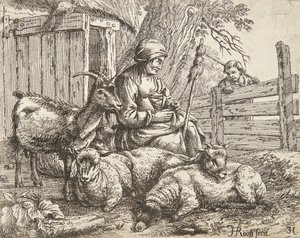 A Spinner by Johann Heinrich Roos