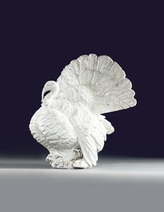 Meissen model of a turkey-cock, c.1733