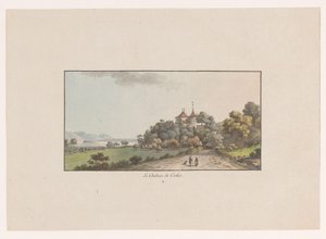View of Chateau de Cerlier in Erlach (Views of Switzerland series) by Johann Ludwig Aberli