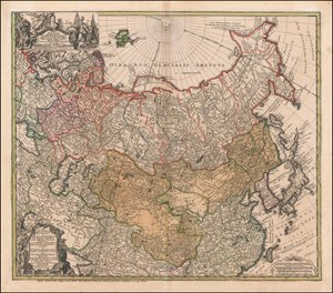 1739 map of Russia and Tartary by Johann Matthias Hase