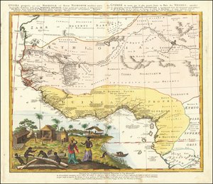 1743 map of West Africa by Johann Matthias Hase