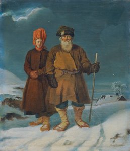 Russian Peasant Couple by Johann Matthias Ranftl