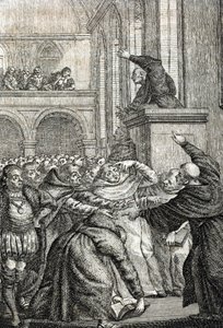 Charles University of Prague founded in 1348. Engraving by Johann Michael Mettenleiter