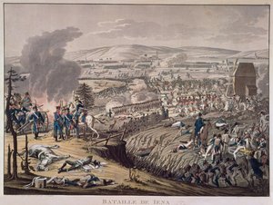 The Battle of Jena, with the villages of Klein-Romstedt, Hermstedt and Stobra in the background