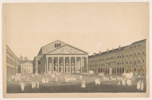 View of the Royal Theatre in Brussels by Johann Nepomuk Gibèle