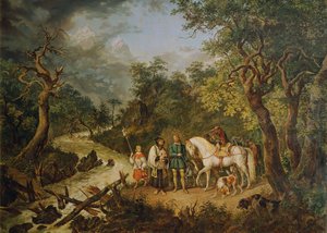Rudolf of Habsburg and the Priest by Johann Nepomuk Höchle