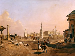 View of the Bolshoy Kamenny Bridge and the Kremlin from Zamoskvorechye, 1837 by Johann Nepomuk Rauch