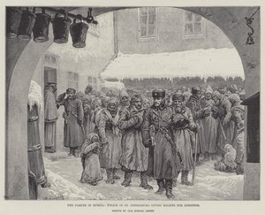 The Famine in Russia, Police in St Petersburg giving Billets for Lodgings by Johann Nepomuk Schonberg