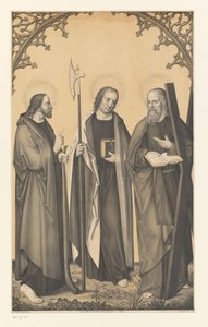 Saint James the Younger, Matthew, and Andrew (series title: Works from the Collection of the Boisserée Brothers) by Johann Nepomuk Strixner