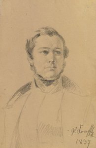 Portrait Study of Franz Xaver Eckl by Johann Peter Krafft