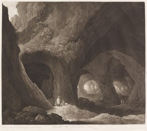 Travelers in Gigantic Caverns by Johann Peter Pichler, after Guillam Dubois