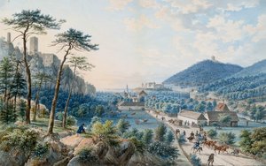 View of the Weilburg Palace at Baden near Vienna by Johann Raulino