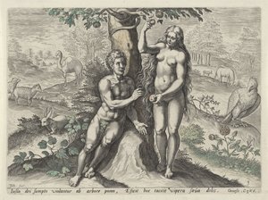 Eve Tempts Adam by Johann Sadeler (I)