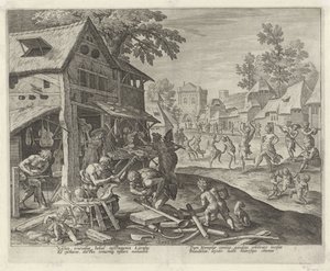 Jubal and His Family Making Musical Instruments by Johann Sadeler (I)