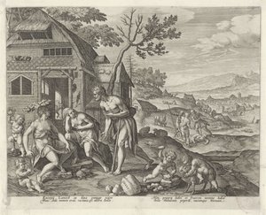 Lamech and His Two Wives (Knowledge of Good and Evil) by Johann Sadeler (I)