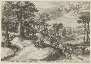 Leto (Latona) Turns the Lycians into Frogs (Landscapes with Mythological Scenes) by Johann Sadeler (I)