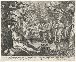 Macarius of Alexandria as a Hermit (Male Hermits) by Johann Sadeler (I)