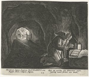 Macarius of Egypt as a Hermit by Johann Sadeler (I)