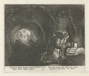 Macarius of Egypt as a Hermit by Johann Sadeler (I)