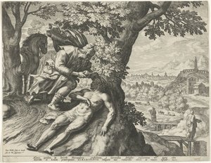 Parable of the Good Samaritan by Johann Sadeler (I)