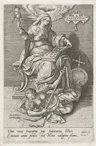 Wisdom (Sapientia) Overcomes Human Bewilderment (Caligo Humana) (The Virtues Overcome the Vices) by Johann Sadeler (I)