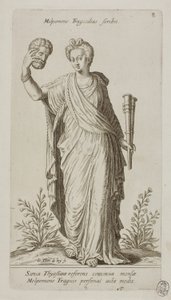 Melpomene, Muse of Tragedy, plate 8 from Parnassus Biceps by Johann Theodor de Bry