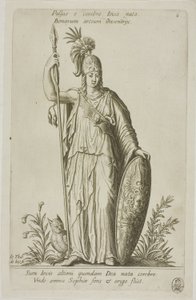 Pallas Athena, Plate 6 from Parnassus Biceps by Johann Theodor de Bry