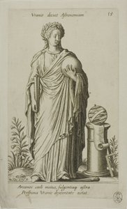 Urania, Muse of Astronomy, Plate 15 from Parnassus Biceps by Johann Theodor de Bry