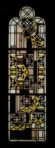Black and Yellow Trefoil Window