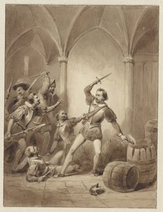 The Death of Herman de Ruyter at Loevesteyn, 1570 by Johann Wilhelm Kaiser (I)