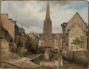 Harfleur near Le Havre (View of Saint Martin) by Johann Wilhelm Schirmer