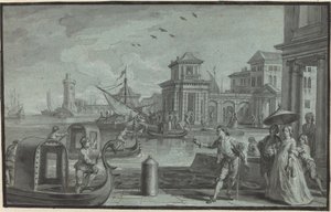Venetian Fantasy with the Dogana by Johann Wolfgang Baumgartner