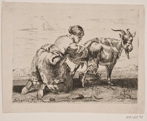 A Girl Milking a Goat by Johanna Fosie