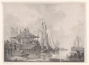 Bustle in a Harbor by Johannes Christiaan Schotel
