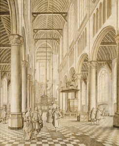 Interior of the New Church, Delft by Johannes Coebermans