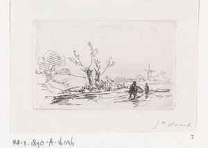 Skaters by Pollard Willows by Johannes Franciscus Hoppenbrouwers