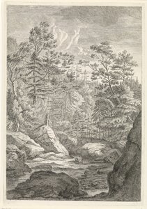 Ravine with Trees and a Stream by Johannes Glauber