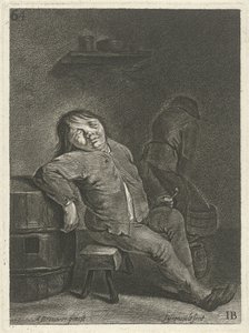 Inn Interior with Two Farmers by Johannes Gronsveld
